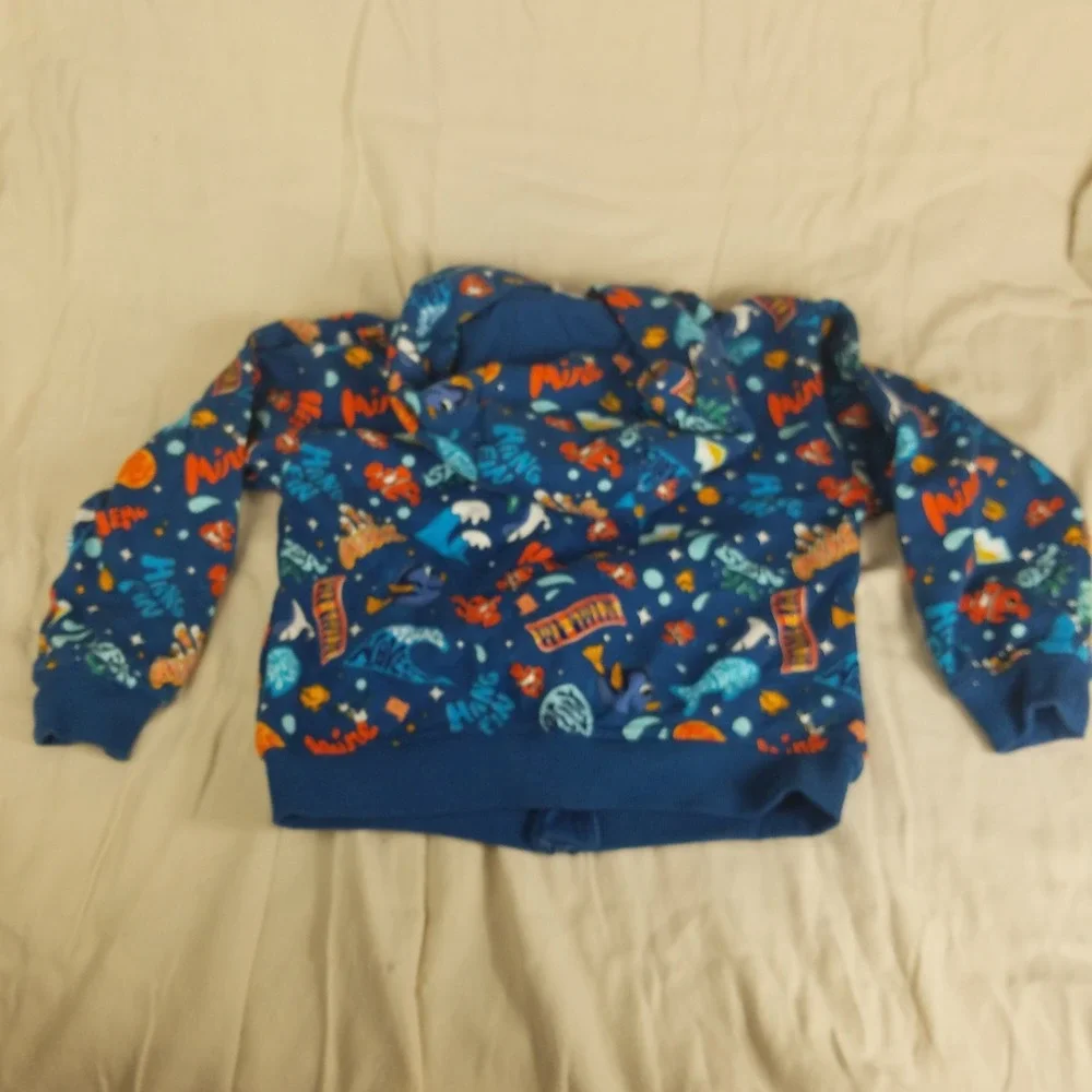 Disney Pixar Finding Nemo Dory Blue Zip Up Hoodie All Over Print Kids S NWOT‎